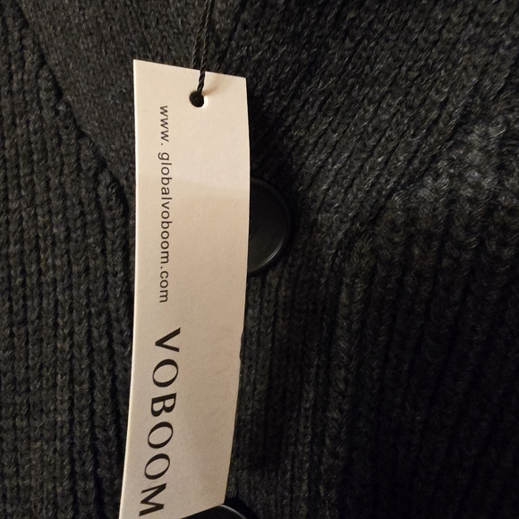 Men's Charcoal Cardigan Sweater - Picture 4 of 7